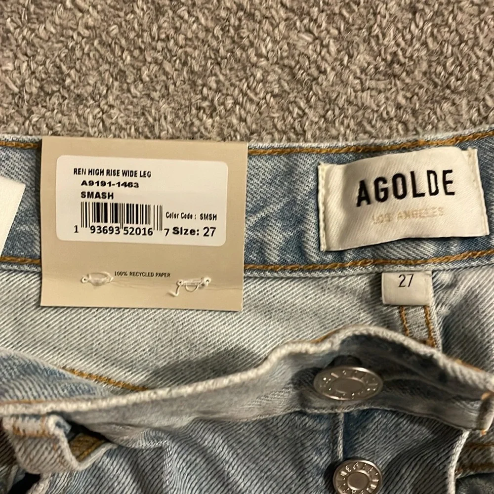NWT Agolde Ren Wide Leg Jeans - Picture 3 of 5